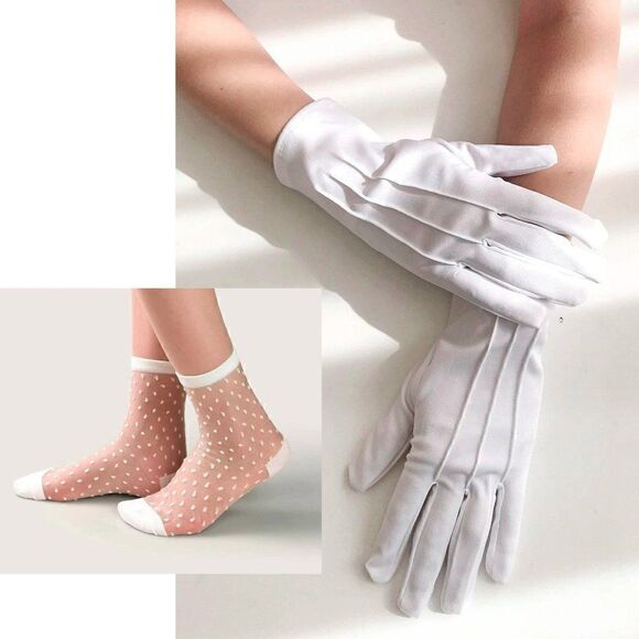 ❤ 4PCS Bundle Minnie Mouse Costume 1950s Retro Pinup Dress & Accessories NWT - Picture 13 of 17